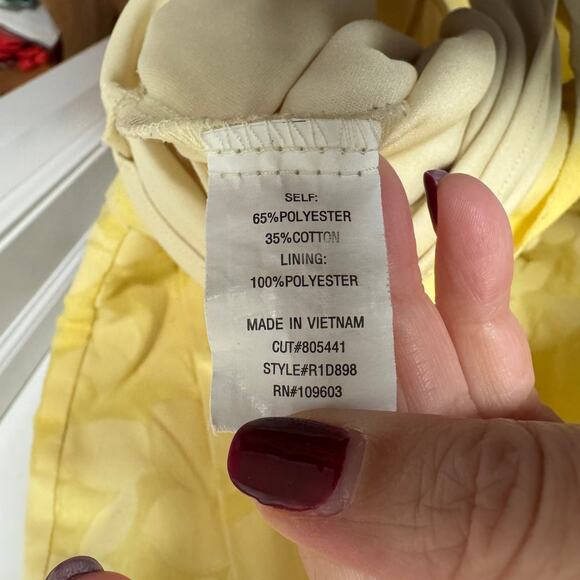 Rabbit Rabbit Designs Yellow Floral Sleeveless Fit Flare Dress Size Medium - Picture 7 of 11